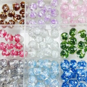 【Live開封】
樹脂ビーズ-夜光-花-ビーズ-1袋3粒-9色混合-1袋3粒【願いの色+1、ペア+1】